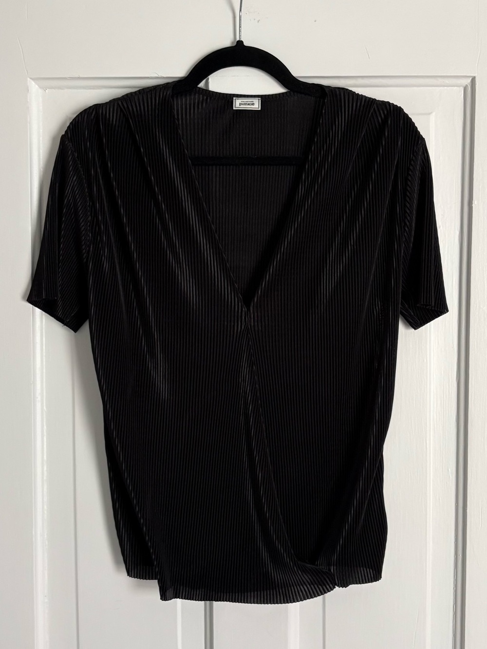 Pimkie Black V-Neck Short Sleeve Top